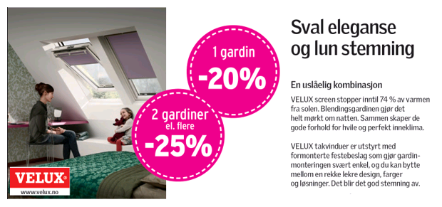 Velux solskjerming kampanje